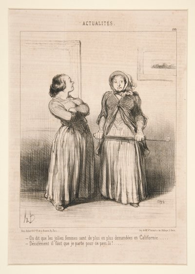 Si dice che le belle donne siano sempre più richieste in California da Honoré Daumier