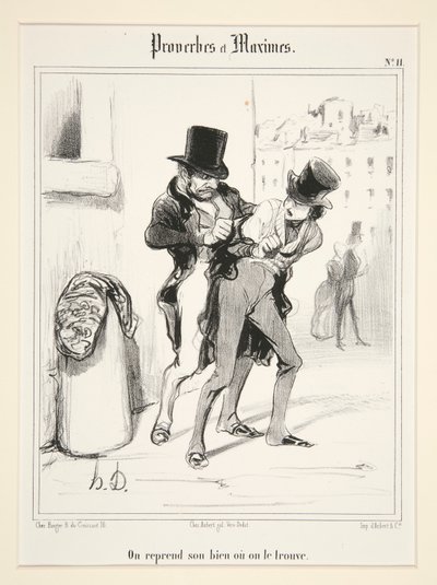 On reprend son bien ou on le trouve, placca 11 da Proverbes et Maximes da Honoré Daumier