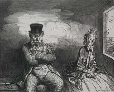 Sul treno: Un piacevole compagno, 1862 da Honoré Daumier