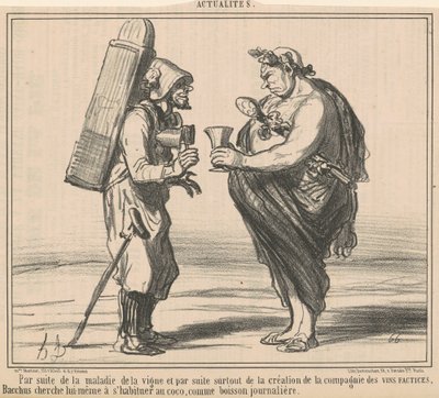 A causa della malattia della vite da Honoré Daumier