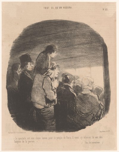 Parigini che guardano uno spettacolo (Situazioni desiderabili e indesiderabili) da Honoré Daumier