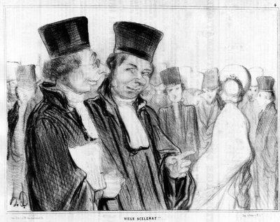 Tipo parigino, vecchio scelerato!!, caricatura di Honore Daumier (1808-1879). "Charivari" da Honoré Daumier