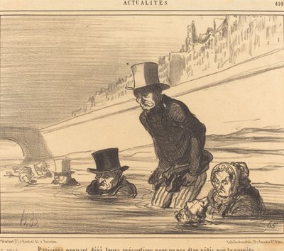 Parigini prendendo... le loro precauzioni... da Honoré Daumier