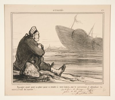 Passager ayant payé sa place pour se rendre à New-Yorck da Honoré Daumier