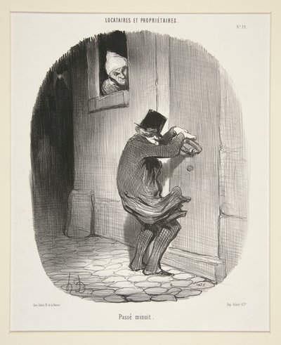 Passe minuit, da Locataires et Proprietaires da Honoré Daumier