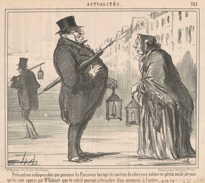 Precauzione indispensabile che prendono i parigini... da Honoré Daumier