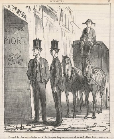 Prenant le titre ... de Mr de Girardin trop au sérieux ... da Honoré Daumier