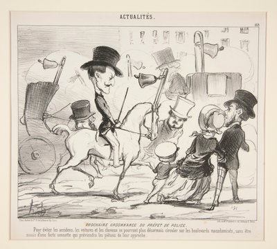 Prossima Ordinanza del Prefetto di Polizia. (Per evitare gli incidenti) da Honoré Daumier