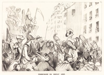 Promenade du Boeuf gras da Honoré Daumier