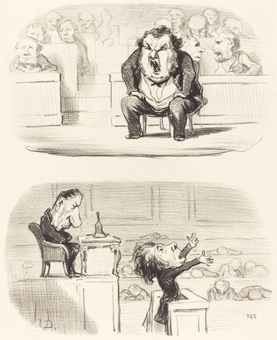 Quando un oratore noioso sale alla tribuna da Honoré Daumier