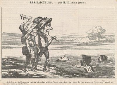 Chi! ... Cuore dei parigini che venivano a fare il bagno... da Honoré Daumier