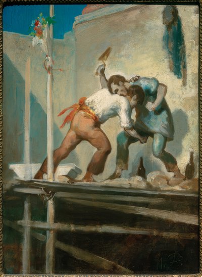 Muratori che litigano da Honoré Daumier