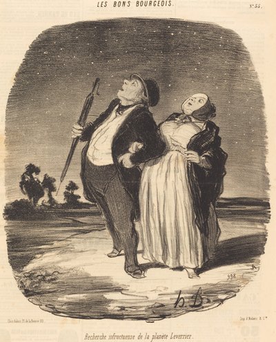 Ricerca infruttuosa del pianeta Leverrier da Honoré Daumier