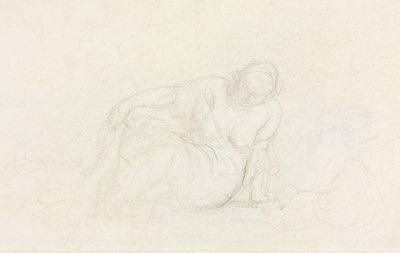Donna reclinata appoggiata sul braccio (verso) da Honoré Daumier
