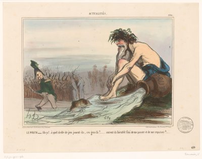 Dio del fiume osserva i soldati russi da Honoré Daumier