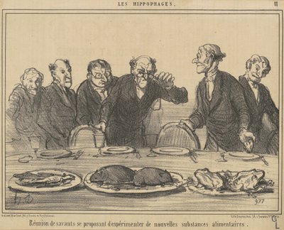 Riunione di scienziati che propongono... da Honoré Daumier