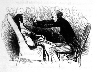 Scena di ipnotismo a Parigi, c.1850 da Honoré Daumier