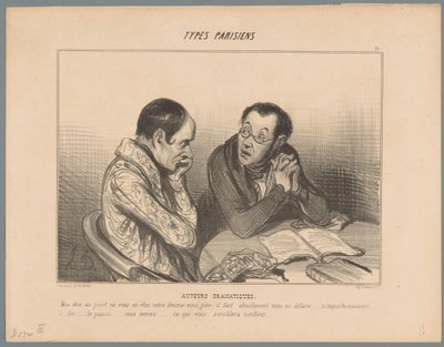 Scrittore consiglia a un collega di sbarazzarsi della moglie (Auteurs dramatiques, Parijse types, Types Parisiens) da Honoré Daumier