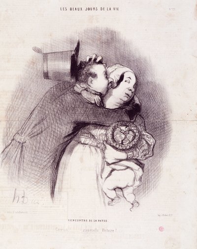 Serie “I bei giorni della vita”: Incontro di campagna...”. Incisione di Honoré Daumier. Estratto dal giornale “Le Charivari” 8 settembre da Honoré Daumier