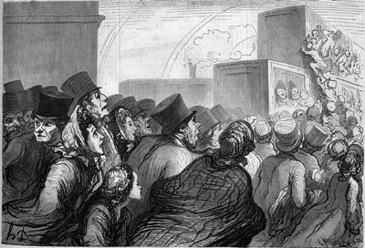 Viaggiatori della domenica. Caricatura di Honore Daumier (1808-1879). Incisione in 