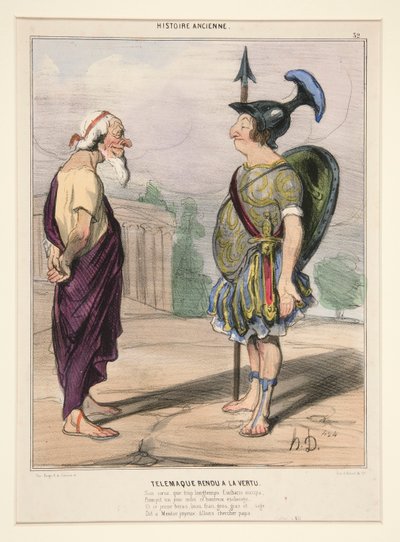 Telemaco reso alla virtù. Il suo cuore, che troppo a lungo Eucharis occupò da Honoré Daumier