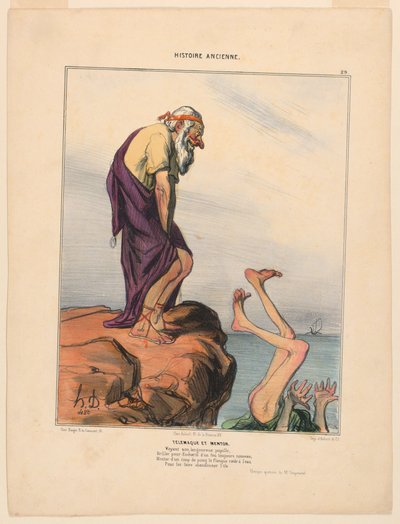 Telemaco e Mentore, tavola 29 dalla Histoire Ancienne da Honoré Daumier