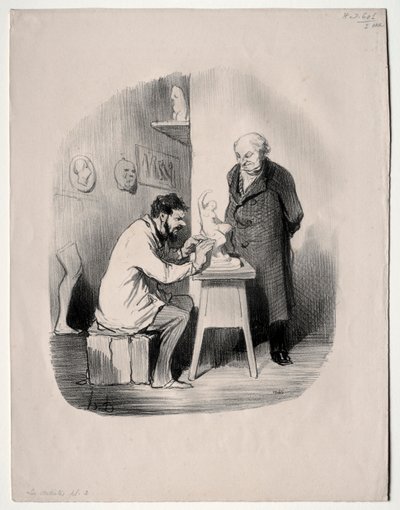 Gli Artisti, tavola 2: Devi modellarmi in questo modo un giorno, 1848 da Honoré Daumier