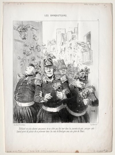 I Banchettatori, tavola 4: Rifolard è più affascinante che mai..., 1848 da Honoré Daumier