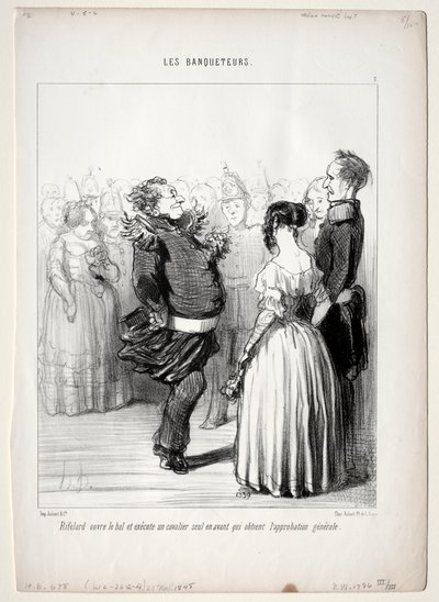 I Banchettatori, Tavola 5: Rifolard apre il ballo da Honoré Daumier