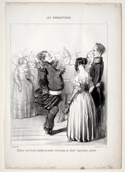 I banchettatori, tavola 5: Rifolard apre il ballo da Honoré Daumier