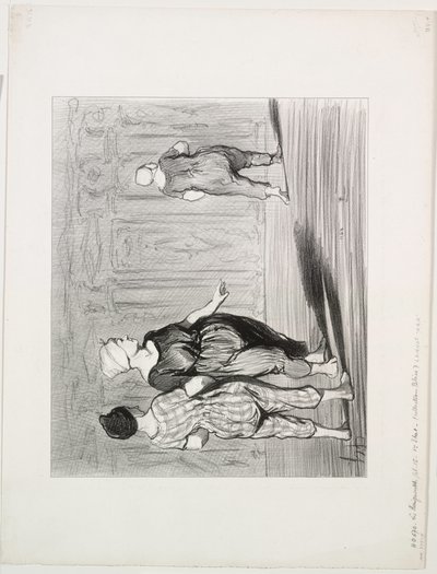 Le bagnanti, tavola 15: È di nuovo lei, una bella moda, Madame Coquardeau! da Honoré Daumier
