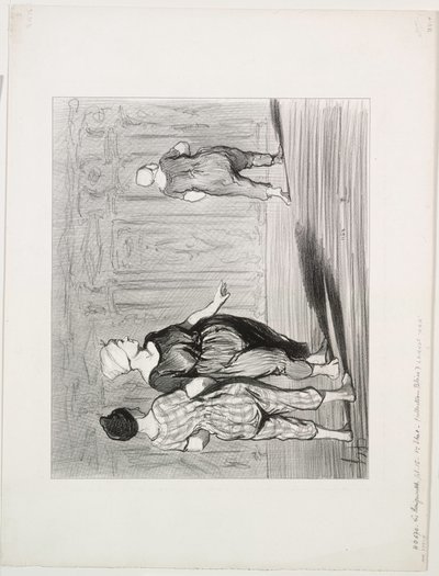 Le bagnanti, tavola 15: È di nuovo lei, una bella moda, Madame Coquardeau! da Honoré Daumier