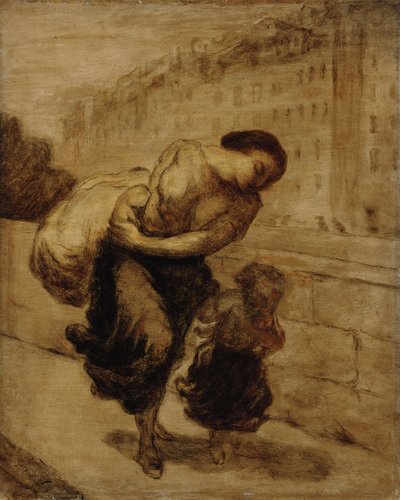 Il fardello, c.1855-1856 da Honoré Daumier