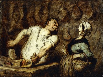 Il macellaio al mercato di Montmartre da Honoré Daumier