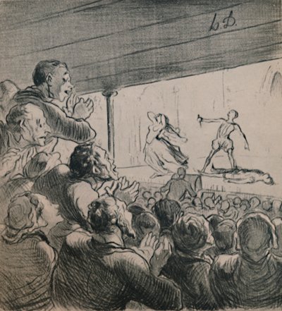 Il dramma, c.1860s, 1946 da Honoré Daumier