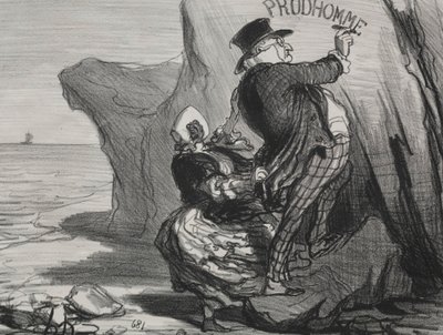 Il buon borghese tavola 3: Voglio lasciare un monumento imperituro della nostra visita..., 1854 da Honoré Daumier
