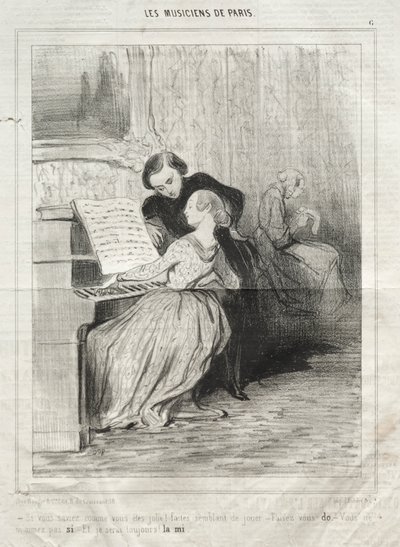 I musicisti di Parigi, tavola 6: Se sapessi quanto sei carina! da Honoré Daumier