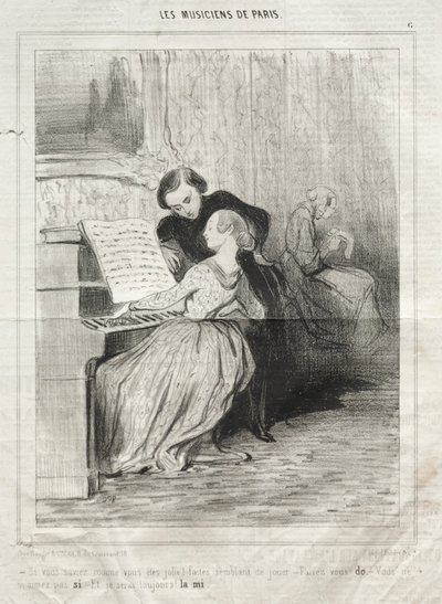 I musicisti di Parigi, tavola 6: Se sapessi quanto sei carina! da Honoré Daumier