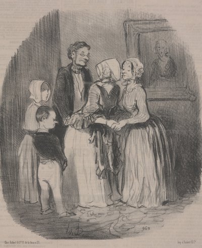 La visita obbligatoria di Capodanno alla zia Rabourdin da Honoré Daumier