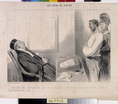 Il popolo della giustizia. Caricatura di Honoré Daumier (1808-1879), 37,5x28. Estratto dal giornale Le Charivari, Museo delle Belle Arti, Palais Longchamp, Marsiglia. da Honoré Daumier