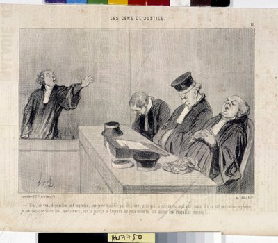 Il popolo della giustizia. Cartone animato di Honore Daumier (1808-1879), dal giornale 