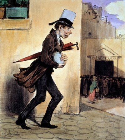 Il risparmio porta i suoi risparmi alla Cassa di Risparmio. Litografia di Honoré Daumier da Honoré Daumier