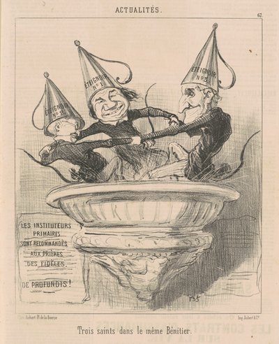 Tre santi nello stesso fonte battesimale da Honoré Daumier
