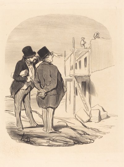 Due uomini tra le rovine da Honoré Daumier