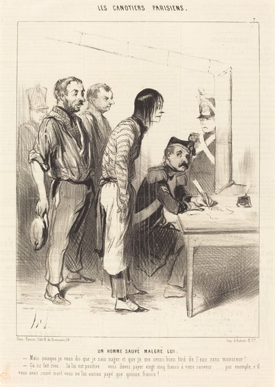Un uomo salvato nonostante se stesso da Honoré Daumier