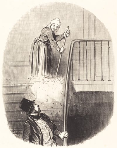 Un inquilino che ha avuto una dimenticanza il 1° gennaio da Honoré Daumier