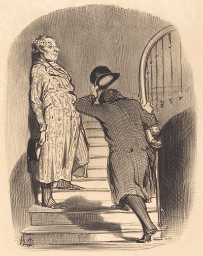 Un inquilino che paga esattamente il suo affitto da Honoré Daumier