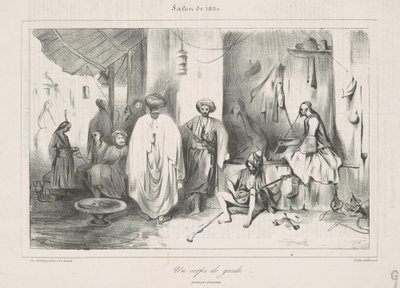 Un corpo di guardia dipinto da Decamps da Honoré Daumier