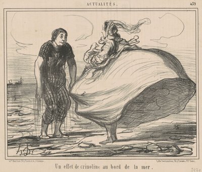 Un effetto di crinolina al bordo del mare da Honoré Daumier