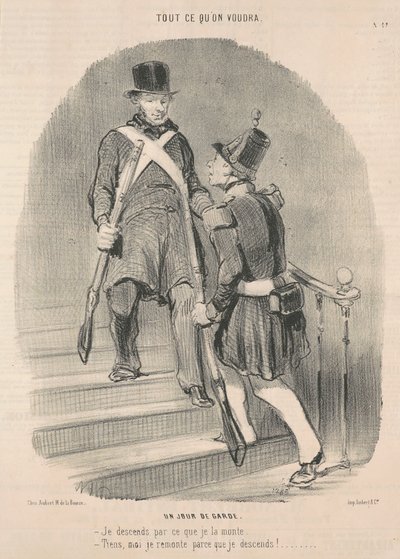 Un giorno di guardia da Honoré Daumier